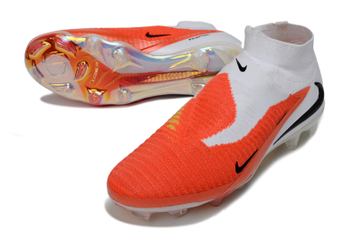 Unisex Nike Phantom 6 High Elite FG Firm Ground High-Tops Football Boots - Orange/Fiery Sunset/White Mist