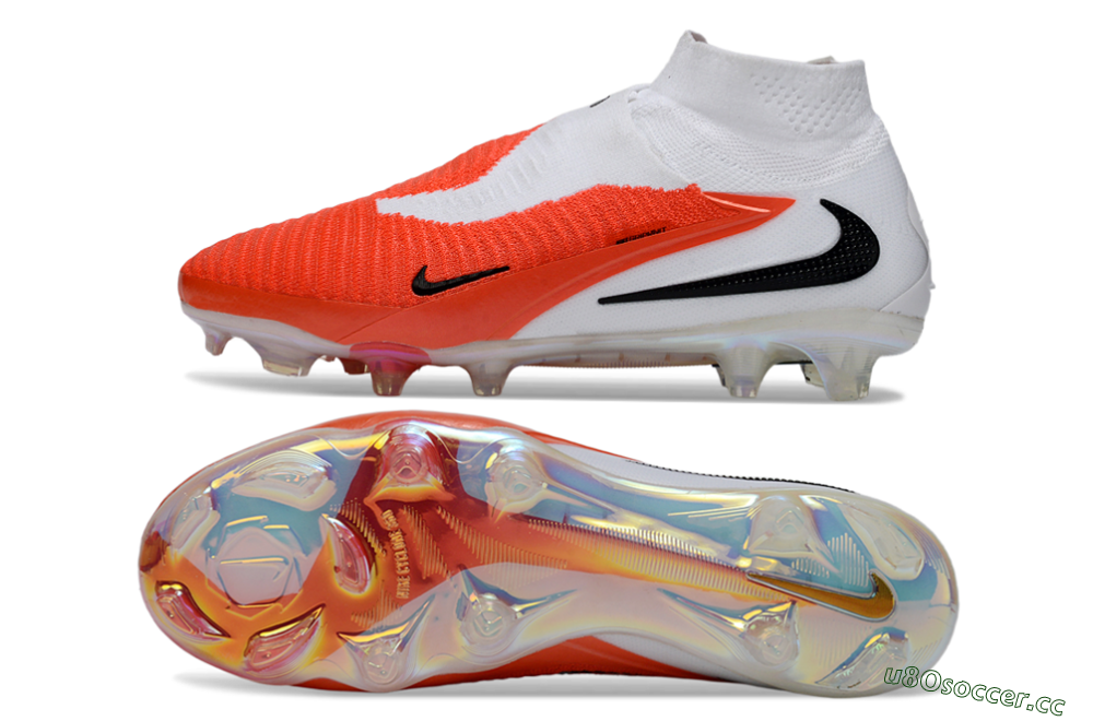 Unisex Nike Phantom 6 High Elite FG Firm Ground High-Tops Football Boots - Orange/Fiery Sunset/White Mist 1
