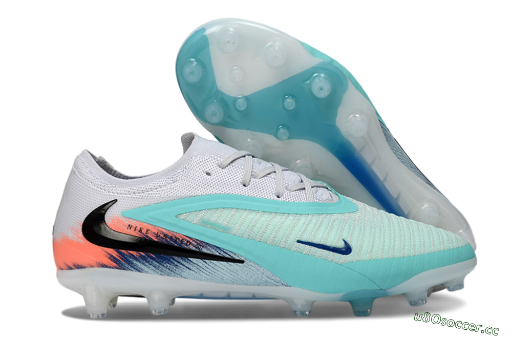 Men's Nike Phantom 6 Low Elite AG Artificial Grass Low-Tops Football Boots - Aqua/Coral Splash/Icy Blue 2