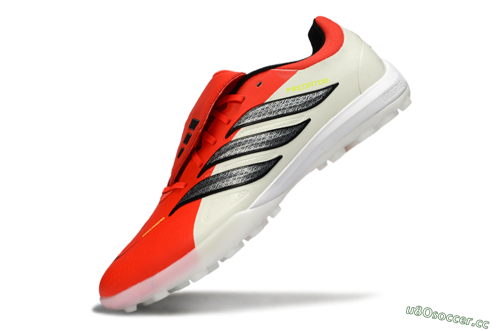 Men's Adidas Predator Elite Fold-Over Tongue TF Artificial Turf Low-Tops Football Shoes - Red/Bright Red/Black 5