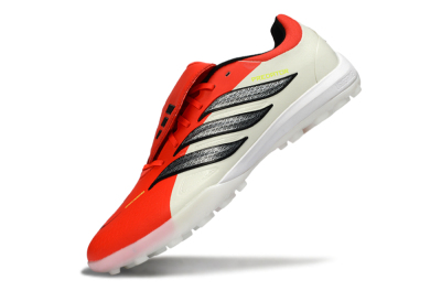 Men's Adidas Predator Elite Fold-Over Tongue TF Artificial Turf Low-Tops Football Shoes - Red/Bright Red/Black