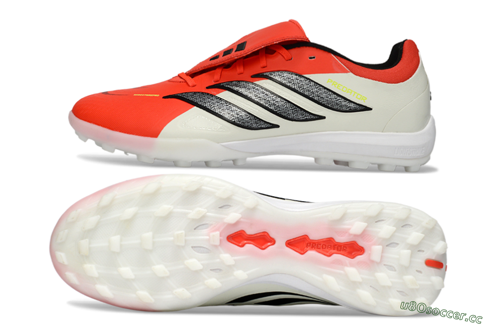 Men's Adidas Predator Elite Fold-Over Tongue TF Artificial Turf Low-Tops Football Shoes - Red/Bright Red/Black 1