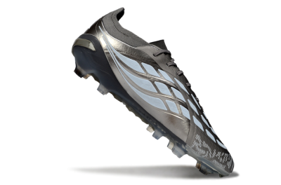 Men's Adidas Predator 26 Elite FG Firm Ground Low-Tops Football Boots - Gray/Graphite Silver/Charcoal