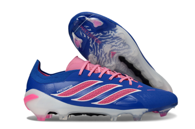 Men's Adidas Predator 26 Elite FG Firm Ground Low-Tops Football Boots - Blue/Electric Pink/White