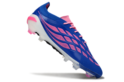 Men's Adidas Predator 26 Elite FG Firm Ground Low-Tops Football Boots - Blue/Electric Pink/White