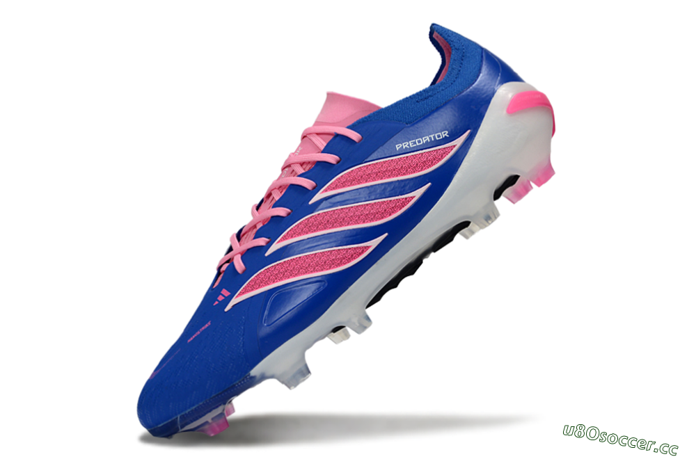 Men's Adidas Predator 26 Elite FG Firm Ground Low-Tops Football Boots - Blue/Electric Pink/White 5