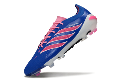 Men's Adidas Predator 26 Elite FG Firm Ground Low-Tops Football Boots - Blue/Electric Pink/White