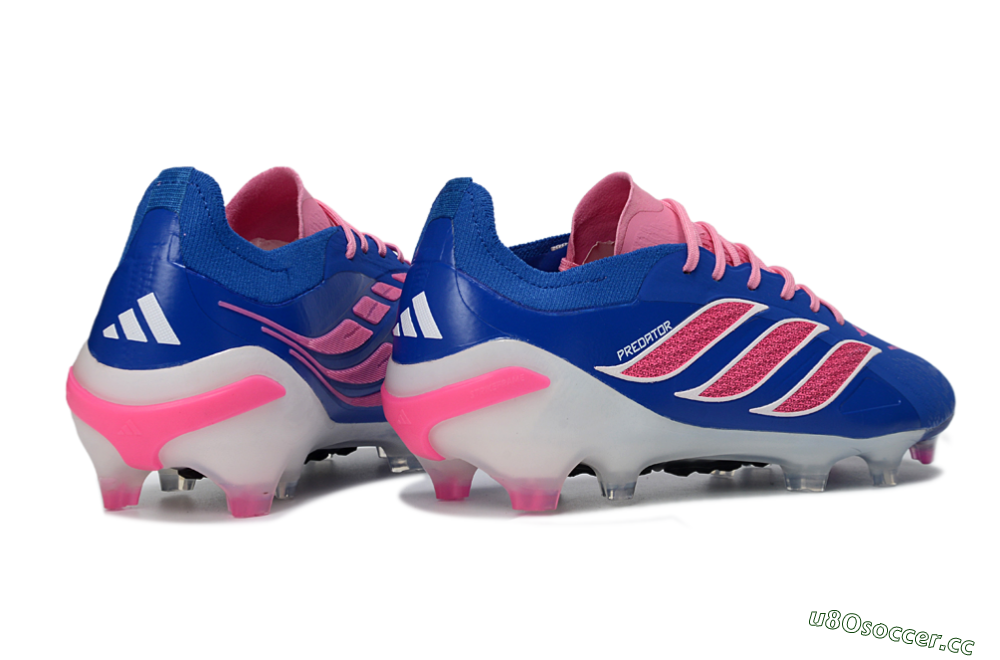 Men's Adidas Predator 26 Elite FG Firm Ground Low-Tops Football Boots - Blue/Electric Pink/White 6