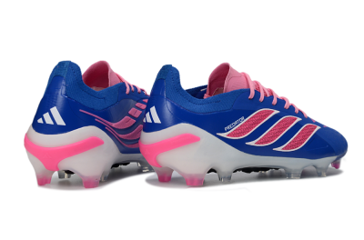 Men's Adidas Predator 26 Elite FG Firm Ground Low-Tops Football Boots - Blue/Electric Pink/White