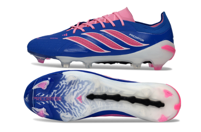 Men's Adidas Predator 26 Elite FG Firm Ground Low-Tops Football Boots - Blue/Electric Pink/White
