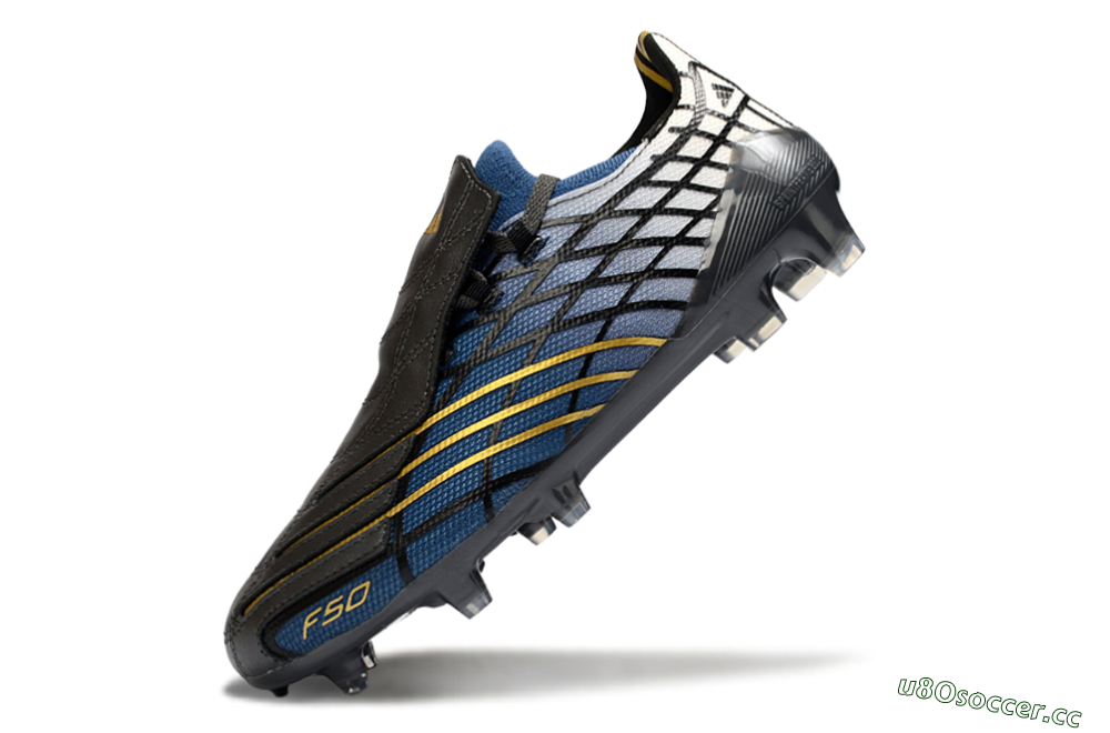 Unisex Adidas F50 Elite FG Firm Ground Low-Tops Football Boots - Blue/Golden Yellow/Black 5