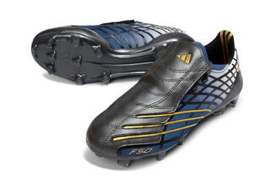 Unisex Adidas F50 Elite FG Firm Ground Low-Tops Football Boots - Blue/Golden Yellow/Black