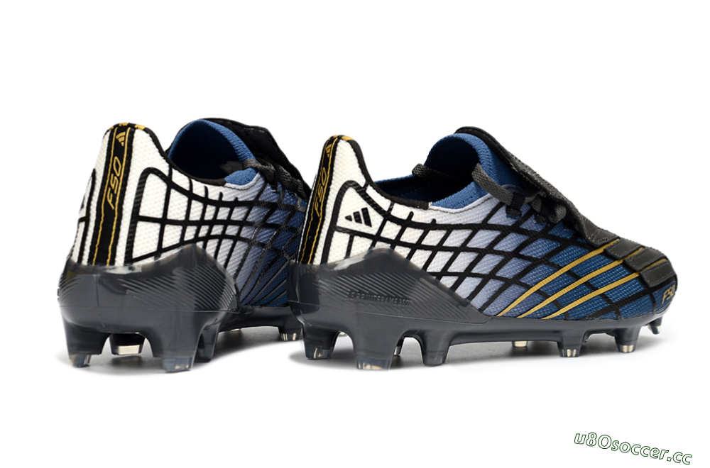 Unisex Adidas F50 Elite FG Firm Ground Low-Tops Football Boots - Blue/Golden Yellow/Black 6