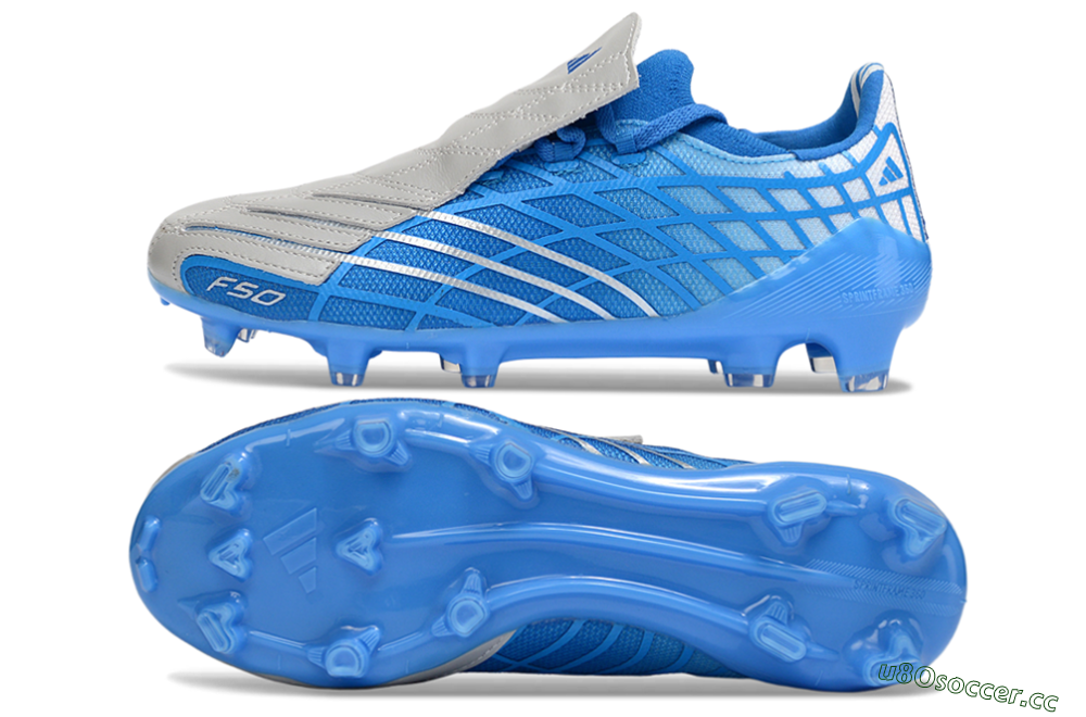 Unisex Adidas F50 Elite FG Firm Ground Low-Tops Football Boots - Blue/Sky Blue/Steel Gray 1