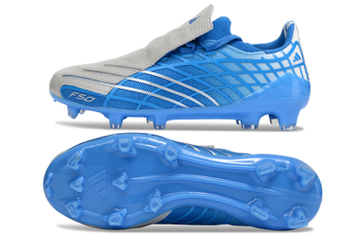 Unisex Adidas F50 Elite FG Firm Ground Low-Tops Football Boots - Blue/Sky Blue/Steel Gray