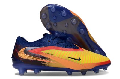 Men's Nike Phantom 6 Low Elite AG Artificial Grass Low-Tops Football Boots - Yellow/Navy Blue/Fiery Red