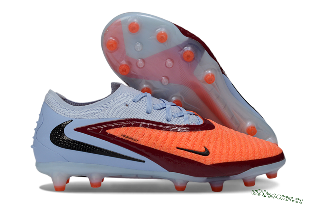 Unisex Nike Phantom 6 Elite AG Artificial Grass Low-Tops Football Boots - Red/Jade/Black 2