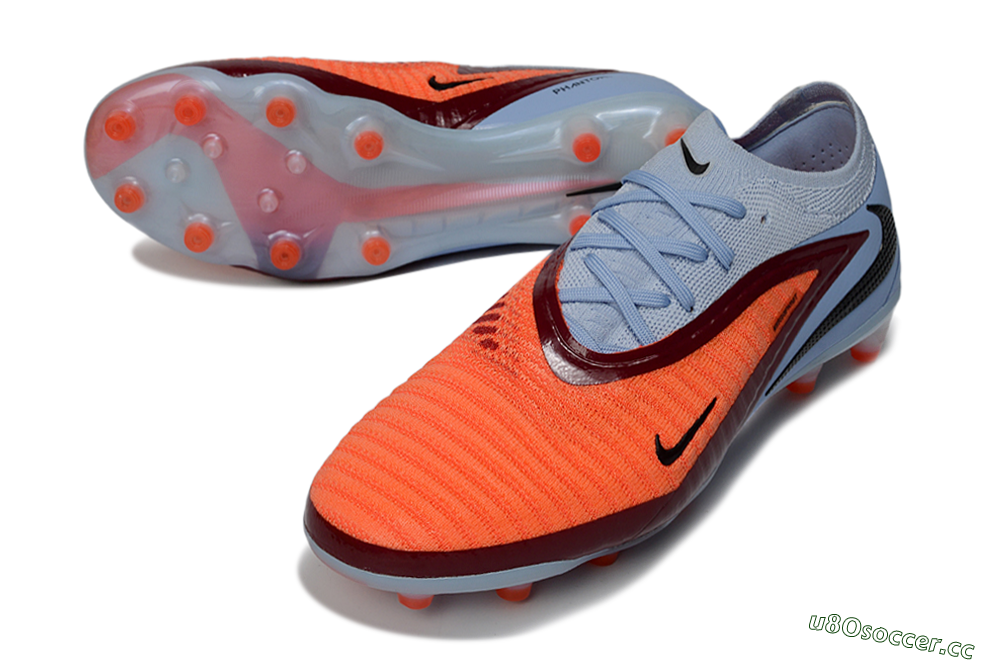 Unisex Nike Phantom 6 Elite AG Artificial Grass Low-Tops Football Boots - Red/Jade/Black 3