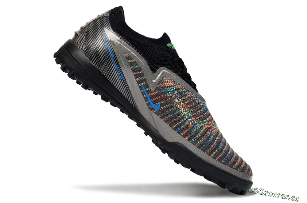 Unisex Nike Phantom 6 Low Elite TF Artificial Turf Low-Tops Football Shoes - Black/Vibrant Green/Coral Red 4