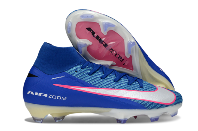 Men's Nike Air Zoom Mercurial Superfly 10 Elite FG Firm Ground High-Tops Football Boots - Blue/Electric Blue/Neon Pink