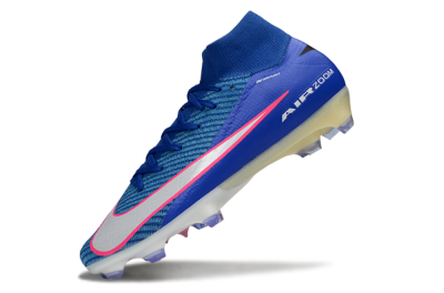 Men's Nike Air Zoom Mercurial Superfly 10 Elite FG Firm Ground High-Tops Football Boots - Blue/Electric Blue/Neon Pink