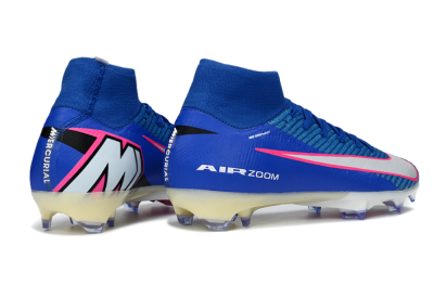 Men's Nike Air Zoom Mercurial Superfly 10 Elite FG Firm Ground High-Tops Football Boots - Blue/Electric Blue/Neon Pink