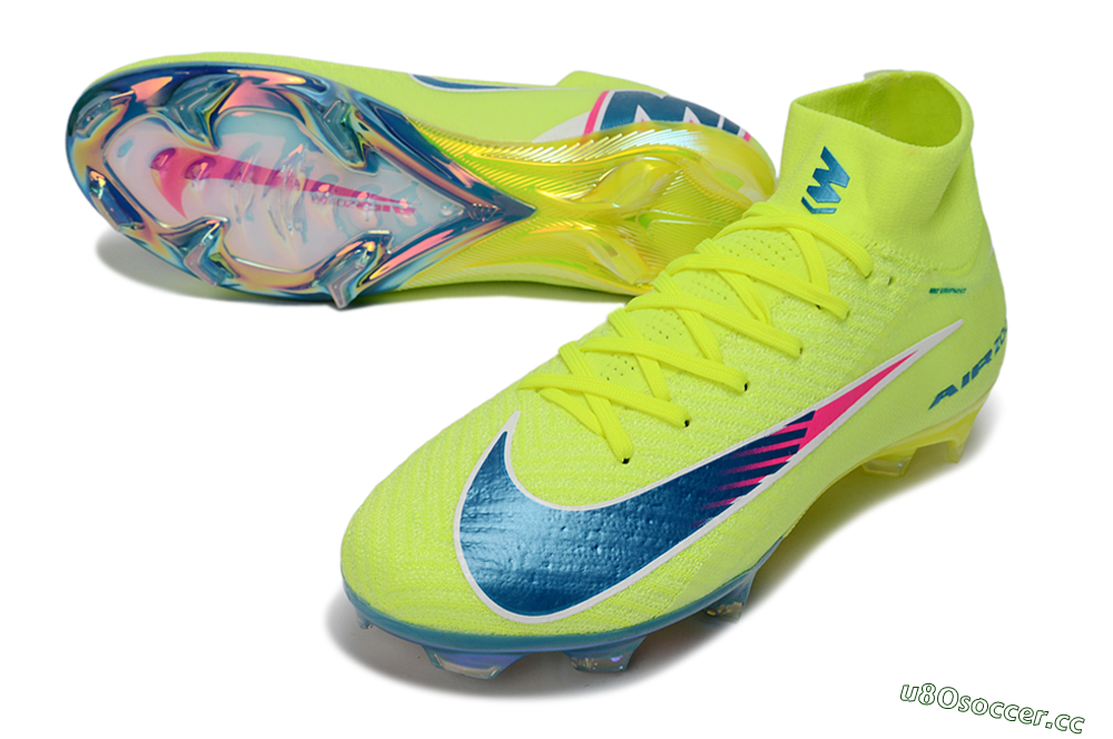 Unisex Nike Air Zoom Mercurial Superfly 10 Elite FG Firm Ground High-Tops Football Boots - Green/Luminous Green/Blue Shift 3