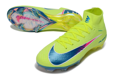 Unisex Nike Air Zoom Mercurial Superfly 10 Elite FG Firm Ground High-Tops Football Boots - Green/Luminous Green/Blue Shift