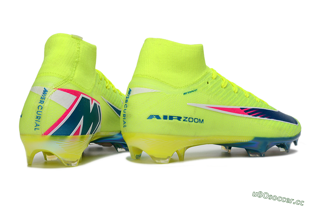 Unisex Nike Air Zoom Mercurial Superfly 10 Elite FG Firm Ground High-Tops Football Boots - Green/Luminous Green/Blue Shift 6