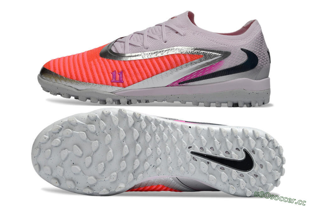 Unisex Nike Phantom 6 Low Elite TF Artificial Turf Low-Tops Football Shoes - Pink/Flamingo Pink/Steel Gray 1