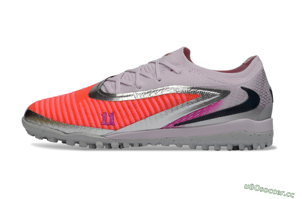 Unisex Nike Phantom 6 Low Elite TF Artificial Turf Low-Tops Football Shoes - Pink/Flamingo Pink/Steel Gray 0