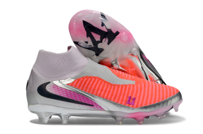 Unisex Nike Phantom 6 Elite FG Firm Ground High-Tops Football Boots - Orange/Hot Orange/Silver