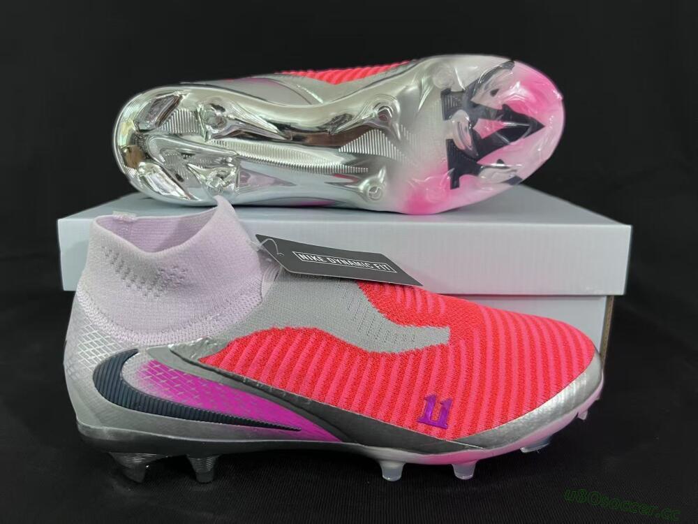 Unisex Nike Phantom 6 Elite FG Firm Ground High-Tops Football Boots - Orange/Hot Orange/Silver