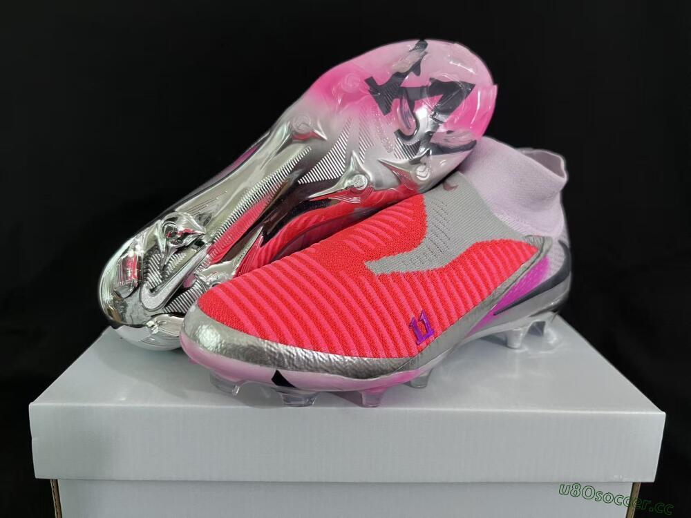 Unisex Nike Phantom 6 Elite FG Firm Ground High-Tops Football Boots - Orange/Hot Orange/Silver