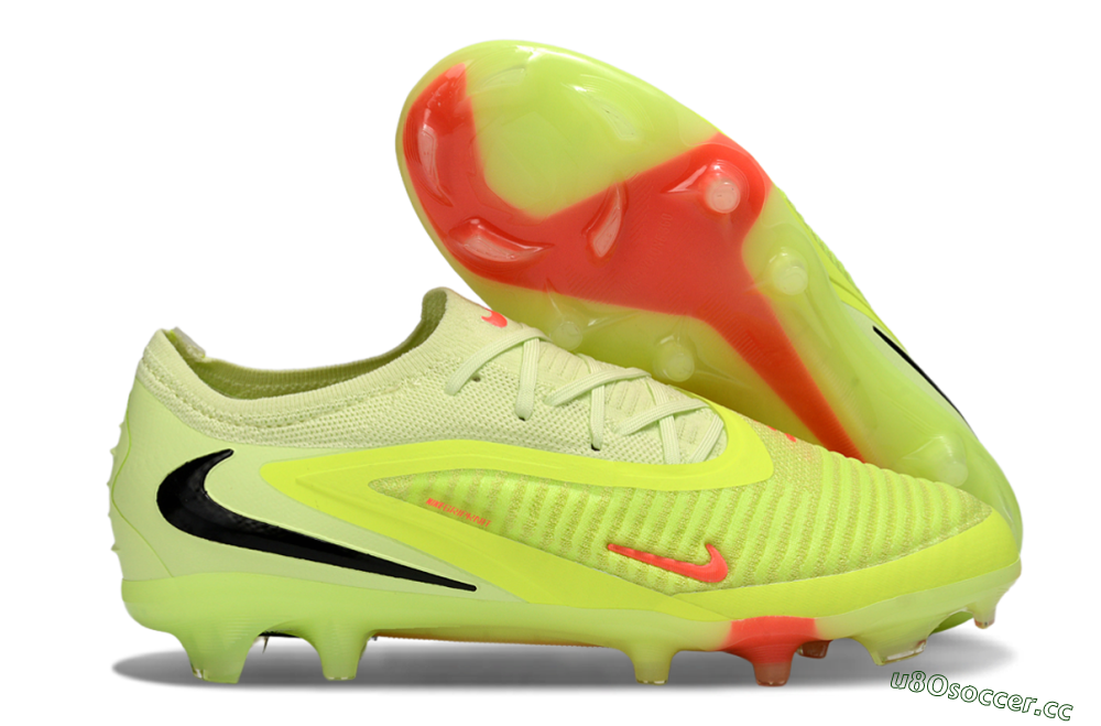 Unisex Nike Phantom 6 Low Elite FG Firm Ground Low-Tops Football Boots - Yellow/Lime Glow/Neon Coral 2