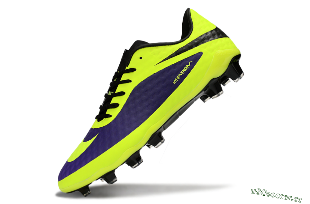 Men's Nike Hypervenom Phantom FG Firm Ground Low-Tops Football Boots - Yellow/Bright Yellow/Deep Purple 6