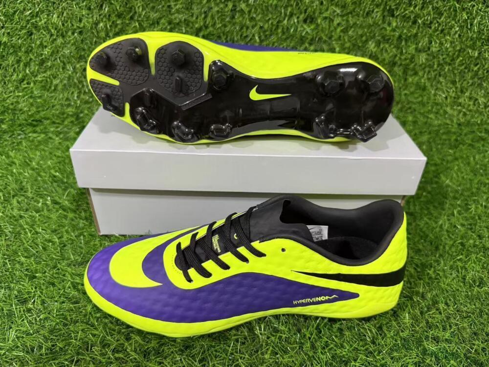 Men's Nike Hypervenom Phantom FG Firm Ground Low-Tops Football Boots - Yellow/Bright Yellow/Deep Purple