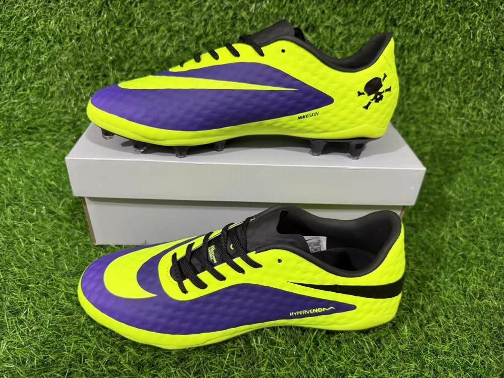Men's Nike Hypervenom Phantom FG Firm Ground Low-Tops Football Boots - Yellow/Bright Yellow/Deep Purple