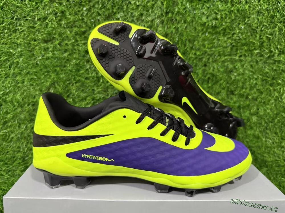 Men's Nike Hypervenom Phantom FG Firm Ground Low-Tops Football Boots - Yellow/Bright Yellow/Deep Purple