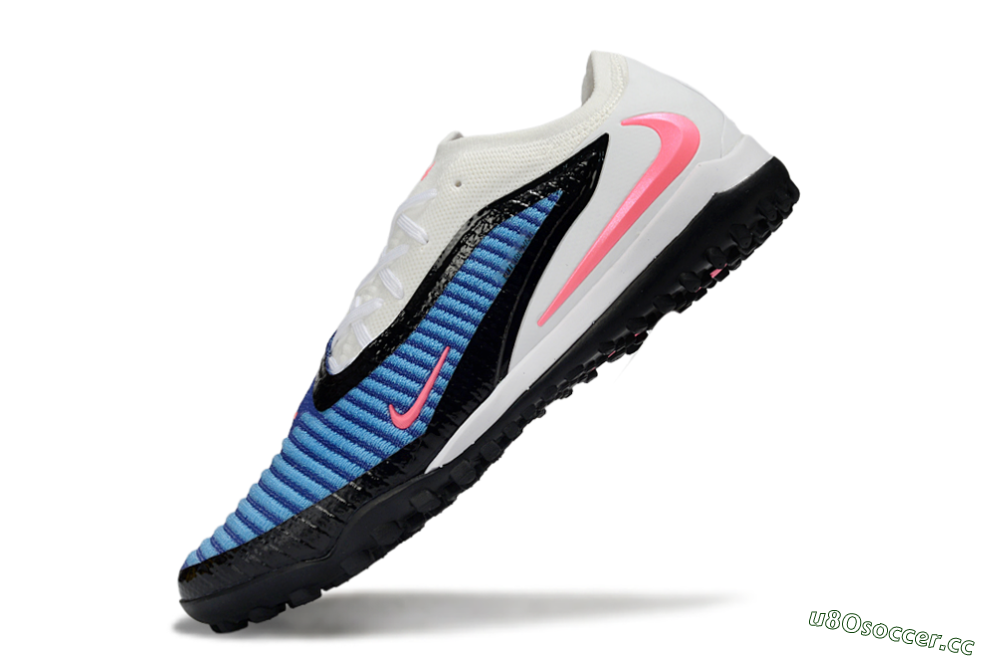 Men's Nike Phantom 6 Low Elite TF Artificial Turf Low-Tops Football Shoes - Blue/Electric Blue/Neon Pink 6