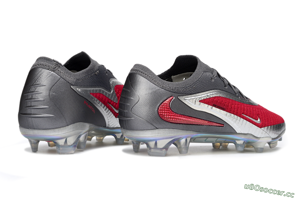 Unisex Nike Phantom 6 Low Elite FG Firm Ground Low-Tops Football Boots - Red/Crimson Red/Steel Grey 7