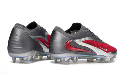 Unisex Nike Phantom 6 Low Elite FG Firm Ground Low-Tops Football Boots - Red/Crimson Red/Steel Grey