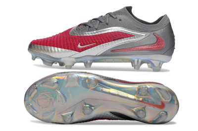 Unisex Nike Phantom 6 Low Elite FG Firm Ground Low-Tops Football Boots - Red/Crimson Red/Steel Grey