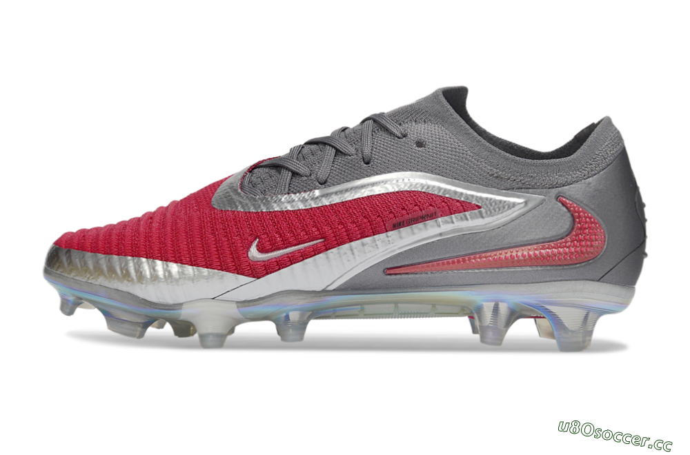 Unisex Nike Phantom 6 Low Elite FG Firm Ground Low-Tops Football Boots - Red/Crimson Red/Steel Grey 0