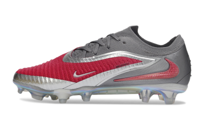 Unisex Nike Phantom 6 Low Elite FG Firm Ground Low-Tops Football Boots - Red/Crimson Red/Steel Grey