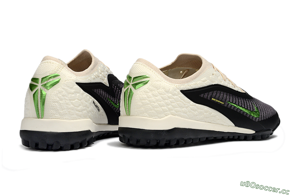 Men's Nike Phantom 6 Low Elite TF Artificial Turf Low-Tops Football Shoes - Black/Electric Green/Neutral Beige 7