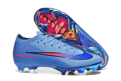 Men's Nike Air Zoom Mercurial Vapor 16 Elite FG Firm Ground Low-Tops Football Boots - Blue/Electric Blue/Radiant Pink
