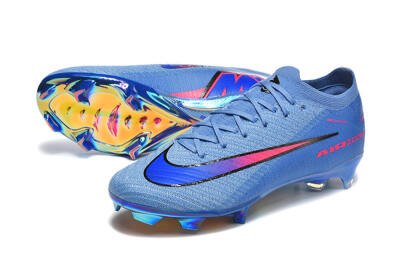 Men's Nike Air Zoom Mercurial Vapor 16 Elite FG Firm Ground Low-Tops Football Boots - Blue/Electric Blue/Radiant Pink