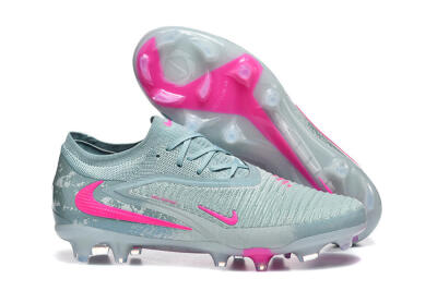 Unisex Nike Phantom 6 Low Elite FG Firm Ground Low-Tops Football Boots - Aqua/Bright Pink/Soft Gray