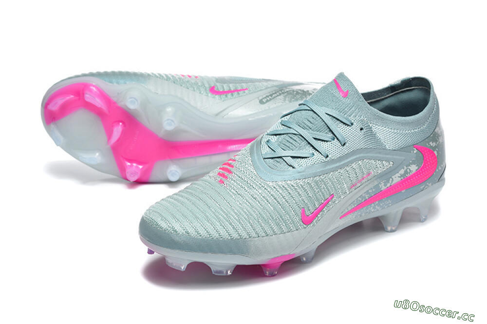 Unisex Nike Phantom 6 Low Elite FG Firm Ground Low-Tops Football Boots - Aqua/Bright Pink/Soft Gray 3